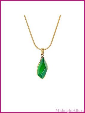 Waterproof 14K Gold Plated Natural Stone Pendant Necklace for Women